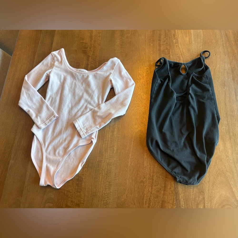 Pink and Black Dance Leotards - Picture 2 of 2
